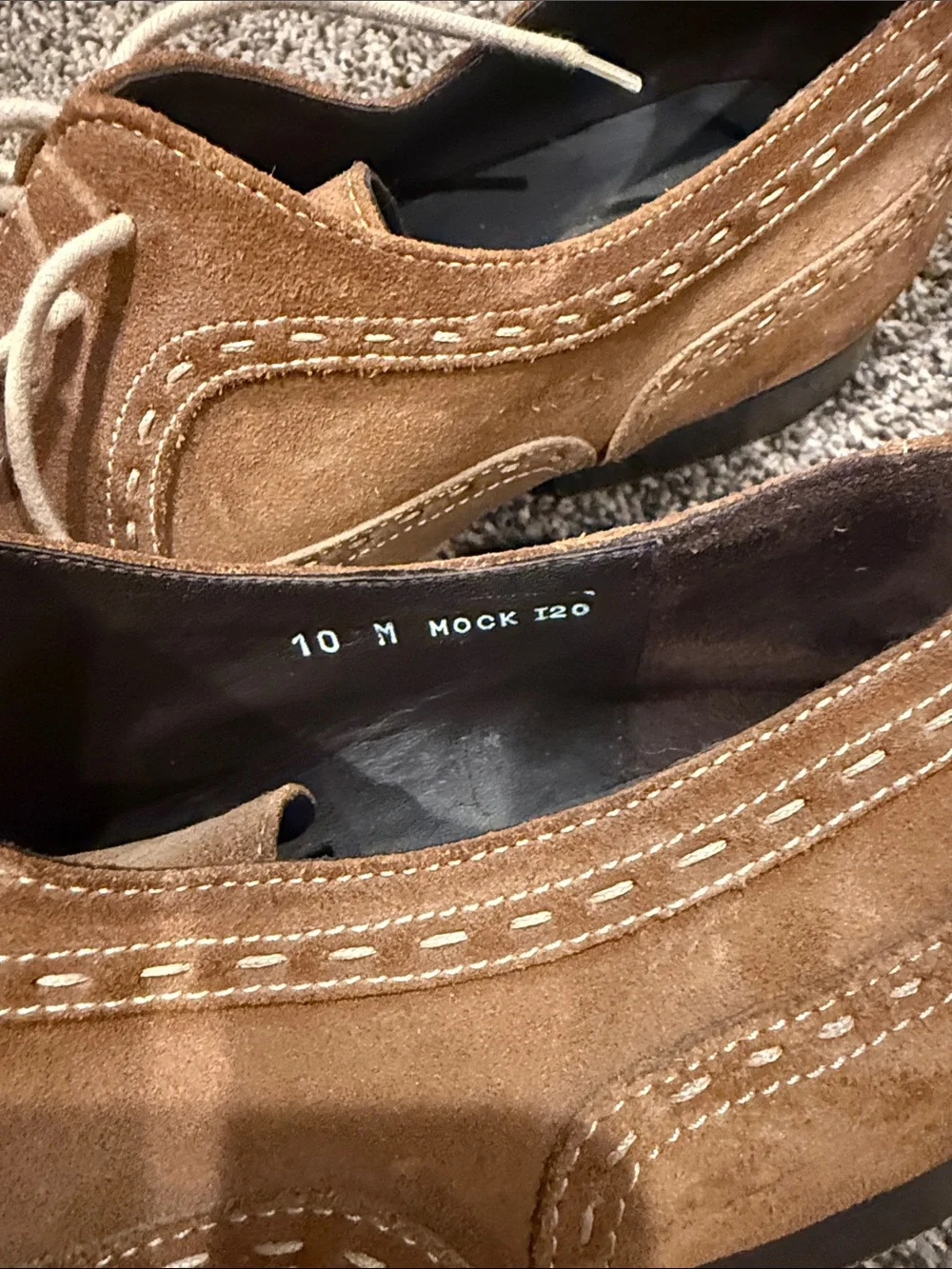 Donald J. Pliner Tan Suede Wingtip Derby Shoes